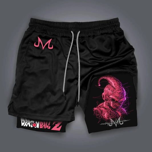 Dragon Ball Kid Buu Compression Shorts - Men's Anime Workout Shorts