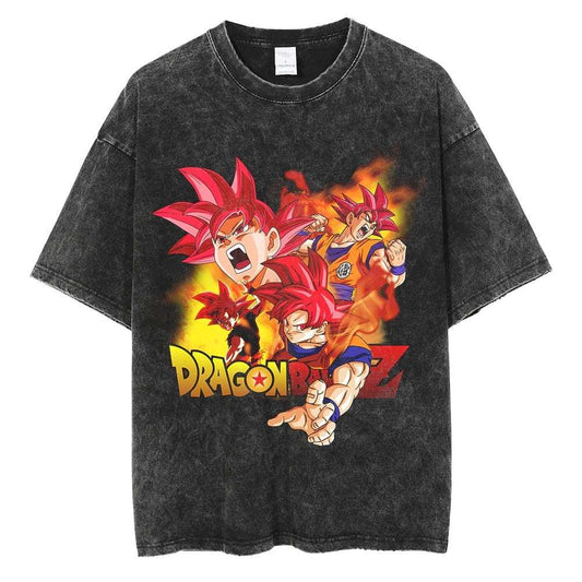 Dragon Ball Shirt Super Saiyan God Goku Oversized Anime Shirt