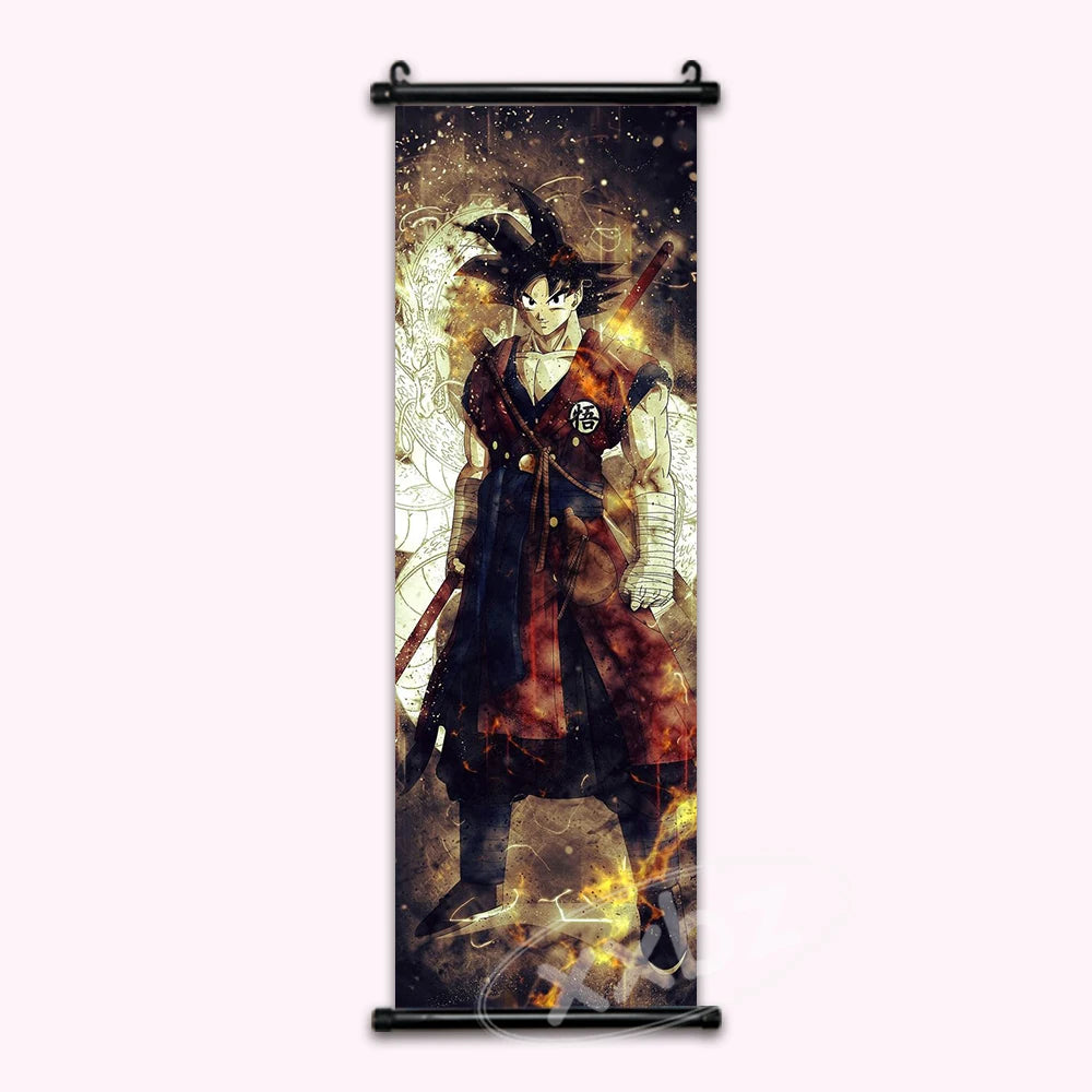 Dragon Ball Super Goku Gold Anime Poster Canvas Wall Art