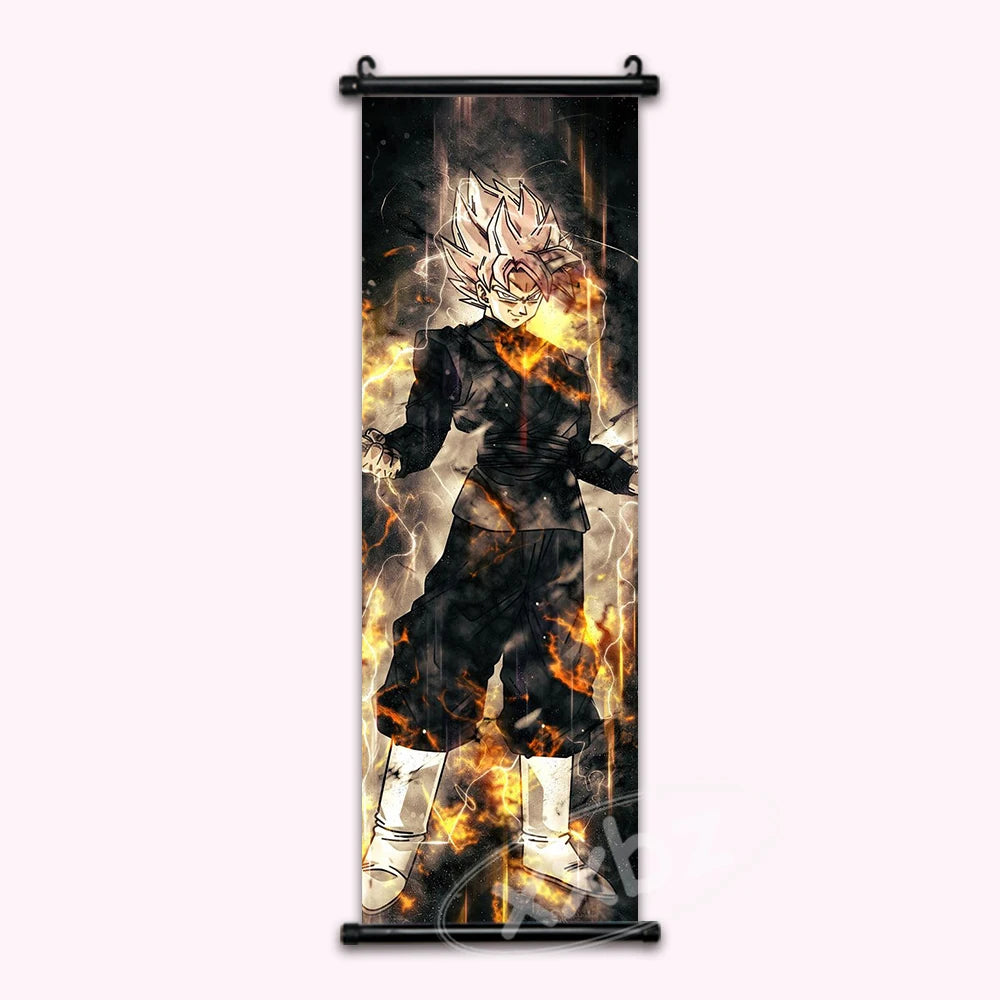 Dragon Ball Super Rose Goku Black Gold Anime Poster Canvas Wall Art