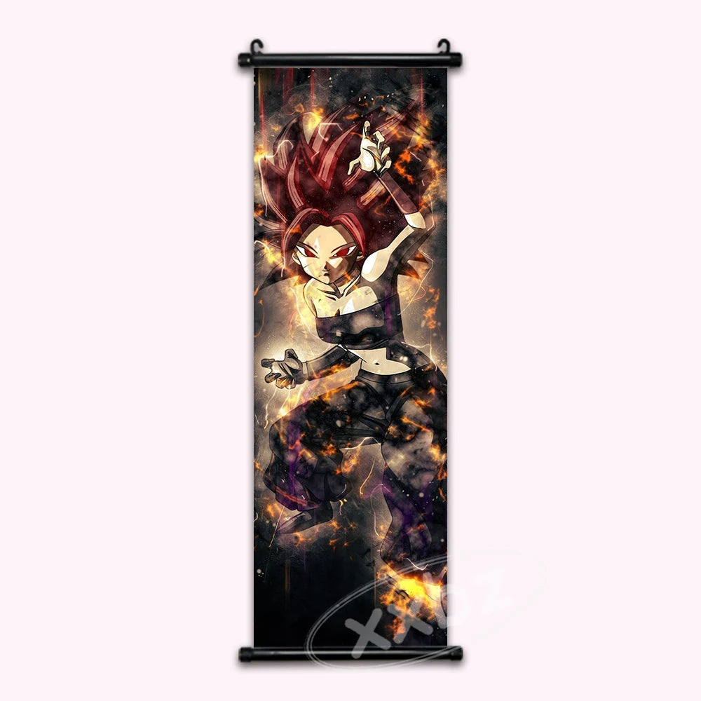 Dragon Ball Super SSG Caulifla Gold Anime Poster Canvas Wall Art