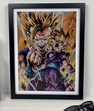 Dragon Ball Z 3D Anime Poster Goku, Vegeta, and Gohan Wall Art
