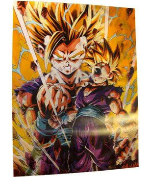 Dragon Ball Z 3D Anime Poster Goku, Vegeta, and Gohan Wall Art