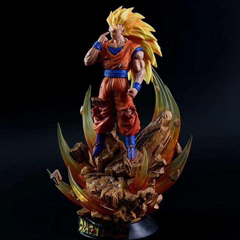 Dragon Ball Z Figure Super Saiyan Son Goku 2 Heads LED Anime Figure Statue