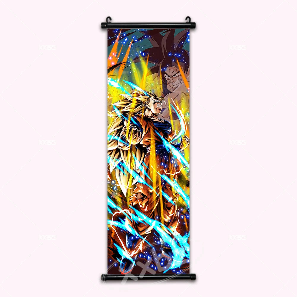 Dragon Ball Z Super Saiyan 3 Goku Anime Poster Canvas Scroll