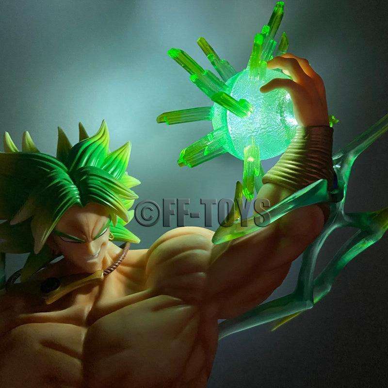 Dragon Ball Z Super Saiyan Broly 2 Heads LED Anime Figure GK Statue