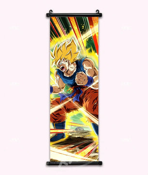 Dragon Ball Z Super Saiyan Goku Anime Poster Canvas Scroll