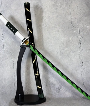 Demon Slayer Sanemi Shinazugawa Nichirin Katana 1:1 Scale Anime Prop Replica Bamboo Sword