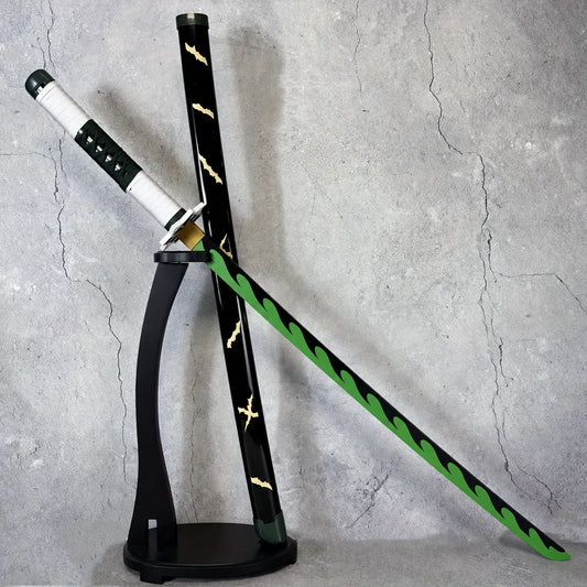 Demon Slayer Sanemi Shinazugawa Nichirin Katana 1:1 Scale Anime Prop Replica Bamboo Sword