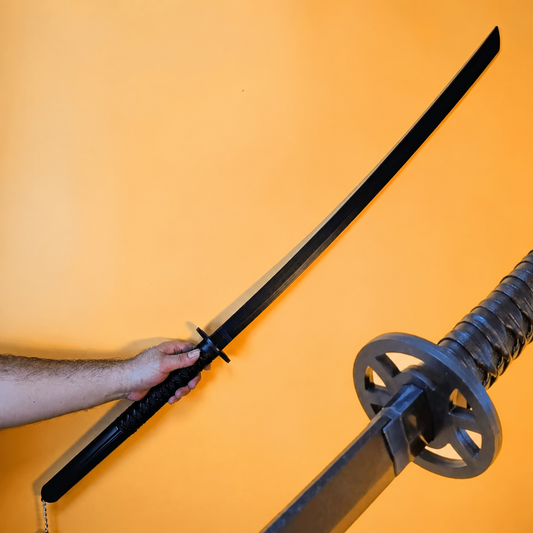 Bleach Rukia Kuchiki Sode no Shirayuki Black Katana 1:1 Scale Anime Prop Replica Bamboo Sword