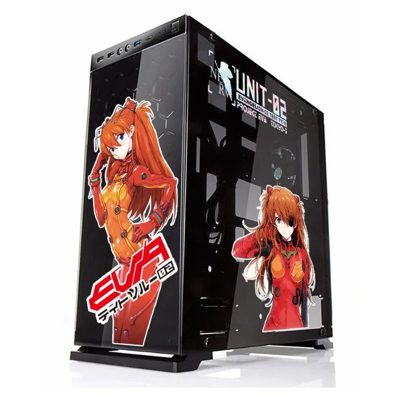 Evangelion Asuka Langley Anime Sticker Decals For PC Case