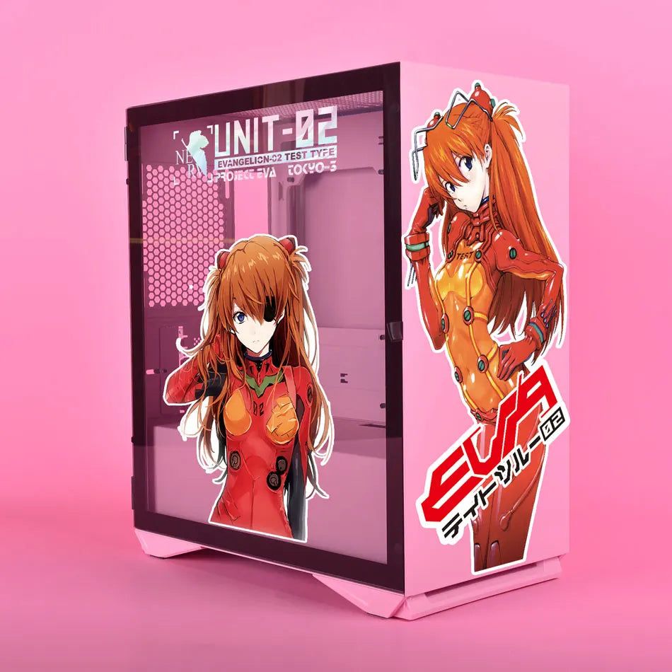 Evangelion Asuka Langley Anime Sticker Decals For PC Case