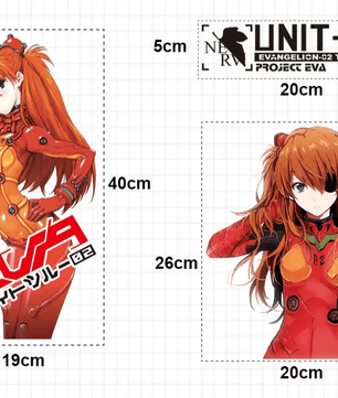 Evangelion Asuka Langley Anime Sticker Decals For PC Case