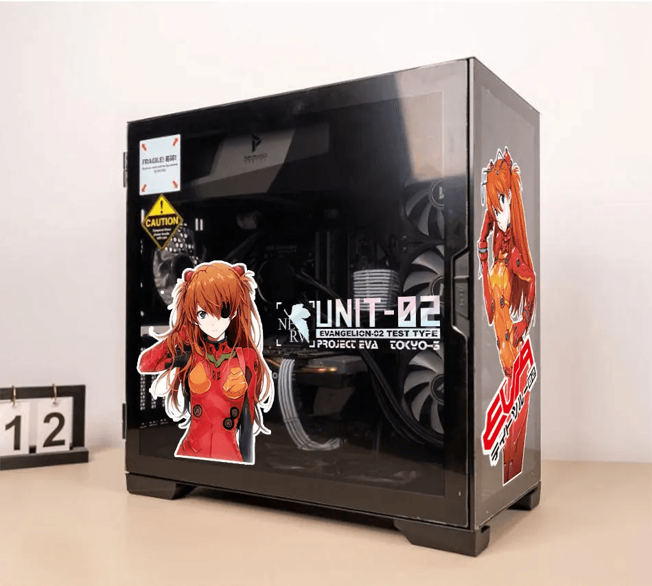 Evangelion Asuka Langley Anime Sticker Decals For PC Case