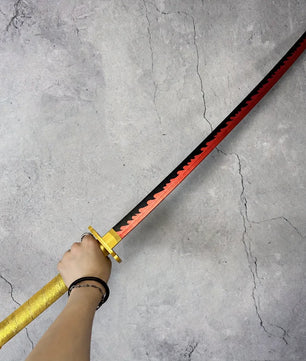 Demon Slayer Yoriichi Tsugikuni Nichirin Katana 1:1 Scale Anime Prop Replica Plastic Sword