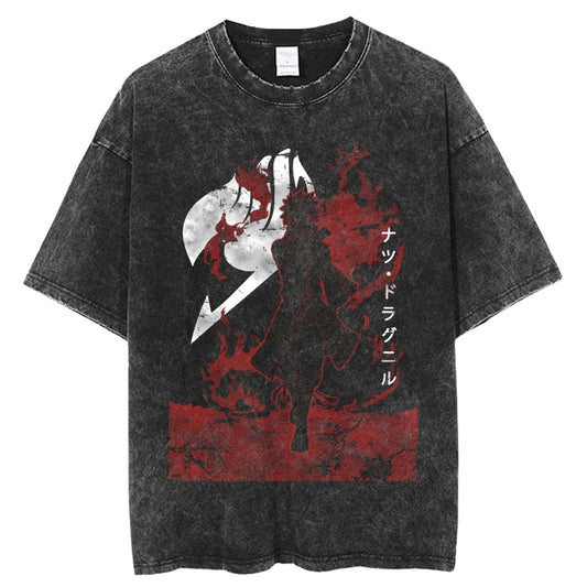 Fairy Tail Natsu Dragneel Shirt Oversized Anime Graphic Shirt