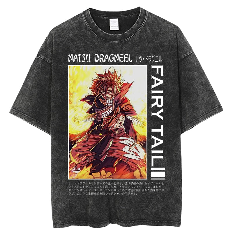 Fairy Tail Natsu Dragneel Shirt Oversized Anime Graphic Shirt