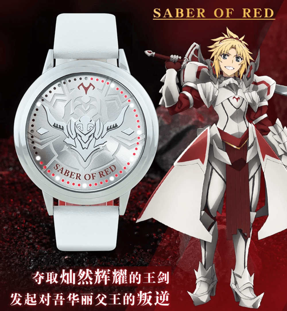 Fate Apocrypha Watch LED Mordred Red Saber Anime Jewelry