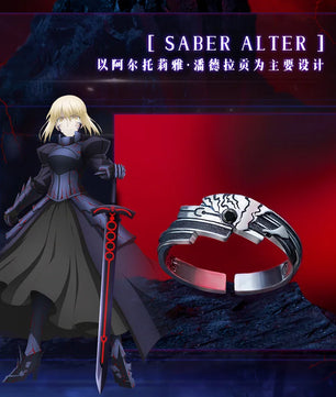 Fate Stay Night Heaven's Feel Saber Alter 925 Sterling Silver Ring
