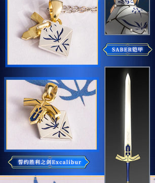 Fate Stay Night Heaven's Feel Saber Necklace 925 Sterling Silver