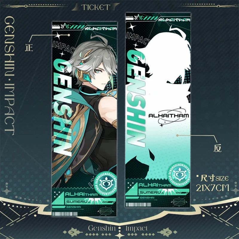 Genshin Impact Alhaitham Laser Ticket Bookmark Card