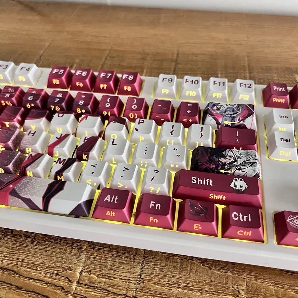 Genshin Impact Arlecchino keycaps 108 Set Sublimation Cherry Profile