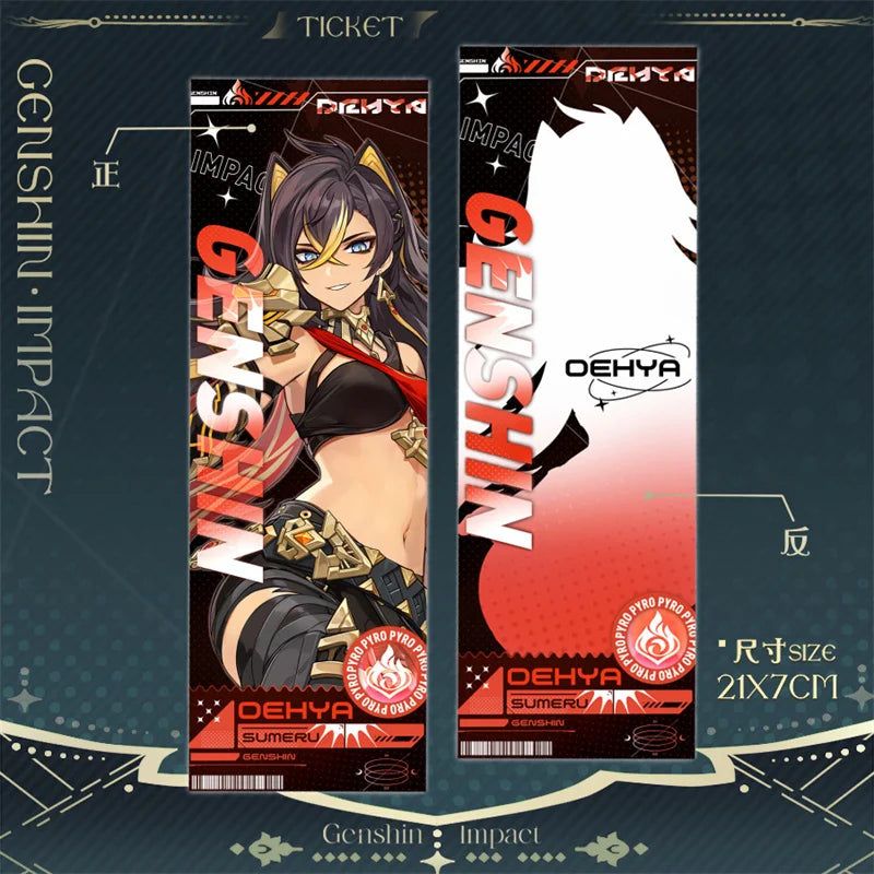 Genshin Impact Dehya Laser Ticket Bookmark Card