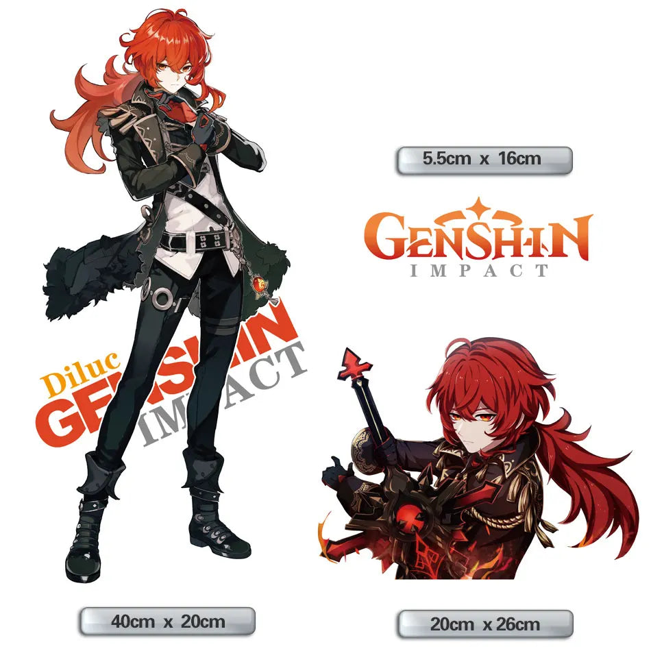 Genshin Impact Diluc Anime PC Case Sticker