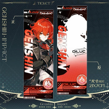 Genshin Impact Diluc Laser Ticket Bookmark Card