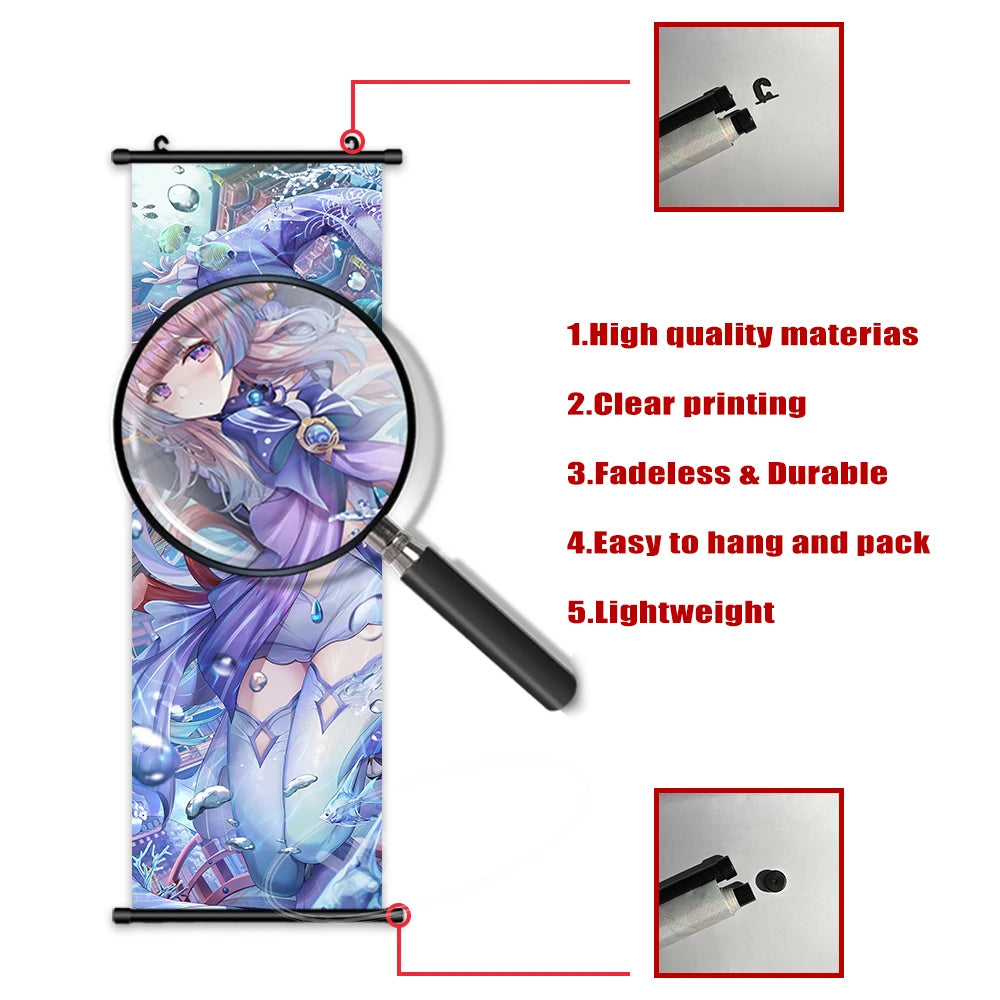 Genshin Impact Eula Anime Poster Canvas Scroll