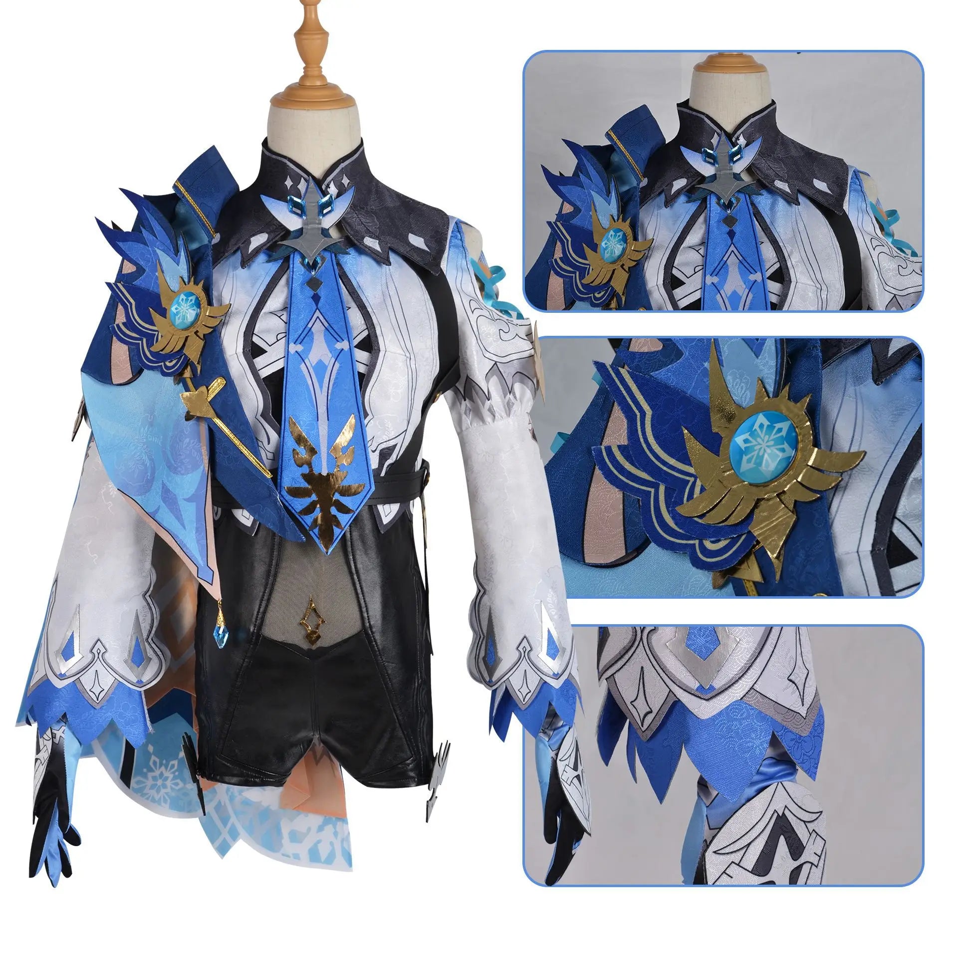 Genshin Impact Eula Cosplay Costume 10pc Anime Cosplay Set