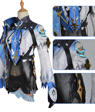 Genshin Impact Eula Cosplay Costume 10pc Anime Cosplay Set