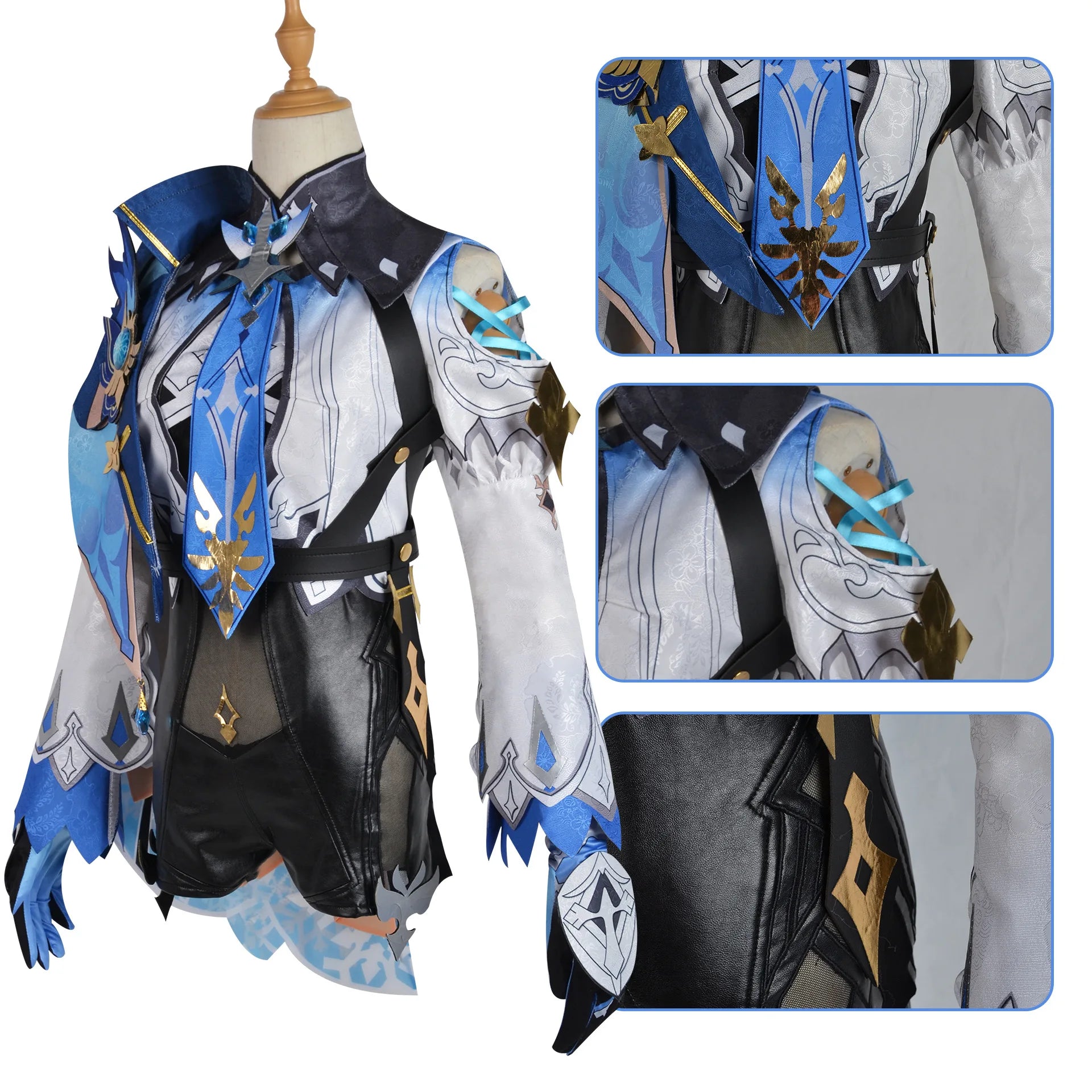 Genshin Impact Eula Cosplay Costume 10pc Anime Cosplay Set