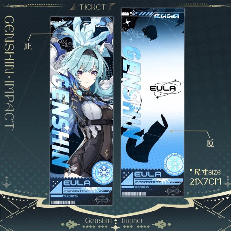 Genshin Impact Eula Laser Ticket Bookmark Card