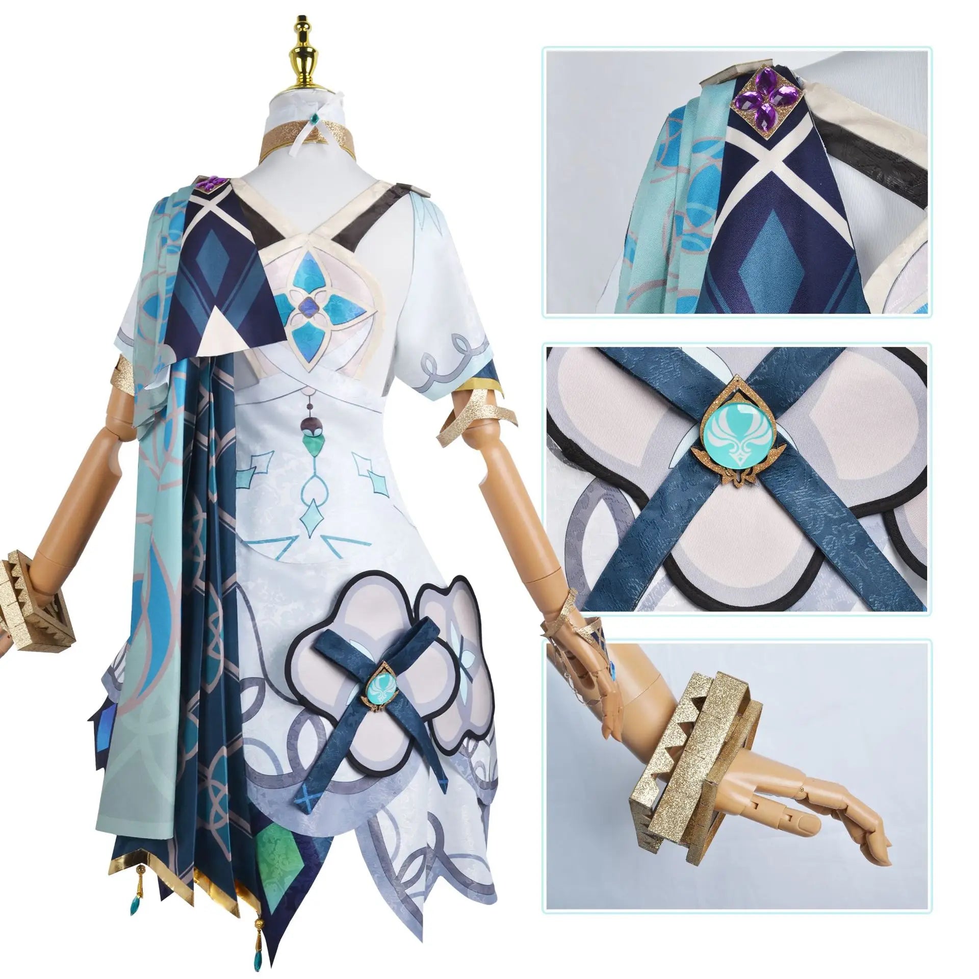 Genshin Impact Faruzan Cosplay Outfit With Wig 8pcs Full Set