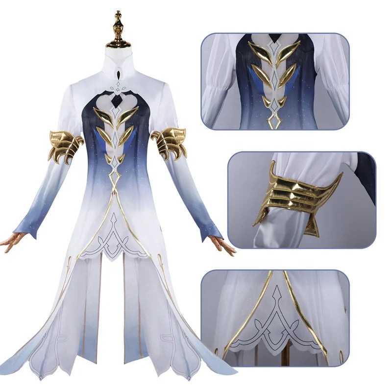 Genshin Impact Focalors Cosplay 4pc Anime Cosplay Costume Set