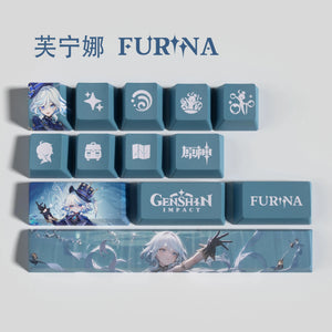 Genshin Impact Furina Keycaps 14 Keys Set Anime Keycaps