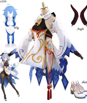 Genshin Impact Ganyu Cosplay Costume 9pc Anime Cosplay Set