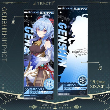 Genshin Impact Ganyu Laser Ticket Bookmark Card