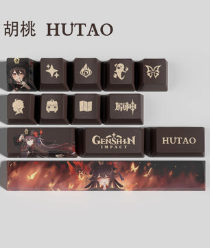 Genshin Impact Hu Tao Keycaps 14 Keys Set Anime Keycaps