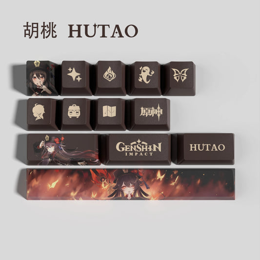 Genshin Impact Hu Tao Keycaps 14 Keys Set Anime Keycaps