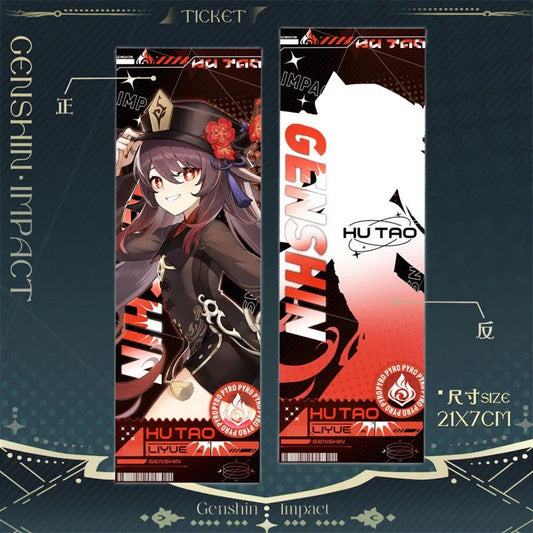 Genshin Impact Hu Tao Laser Ticket Bookmark Card