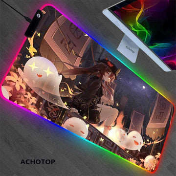 Genshin impact Hu Tao Spirits RGB Gaming Anime Mouse Pad Desk Mat