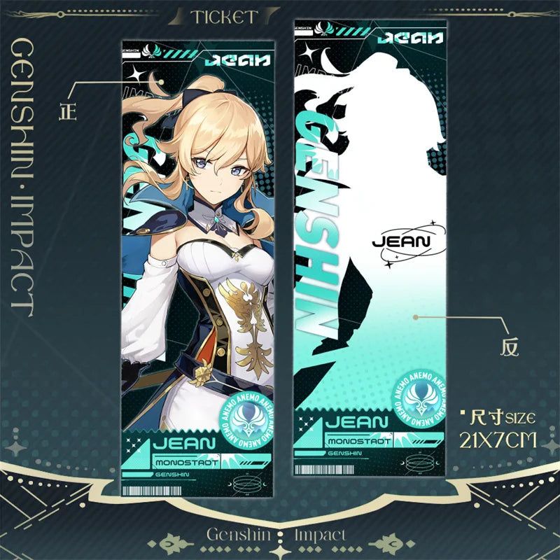 Genshin Impact Jean Laser Ticket Bookmark Card