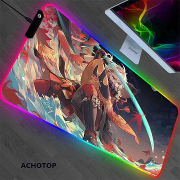 Genshin impact Kaedehara Kazuha RGB Gaming Anime Mouse Pad Desk Mat