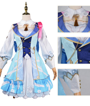 Genshin Impact Kamisato Ayaka Cosplay Outfit With Wig 13pcs Set