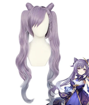 Genshin Impact Keqing Opulent Splendor Cosplay Outfit With Wig