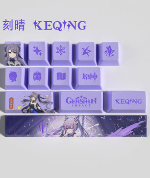 Genshin Impact Kequing Keycaps 14 Keys Set Anime Keycaps