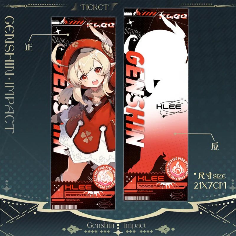 Genshin Impact Klee Laser Ticket Bookmark Card