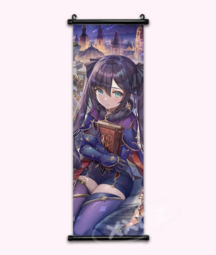 Genshin Impact Mona Anime Poster Canvas Scroll